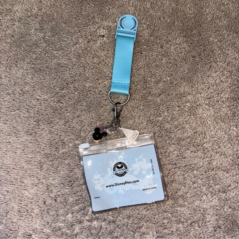 Disney Frozen Blue Lanyard piece, Mickey & Friends “2016” Pouch, 2 Charms